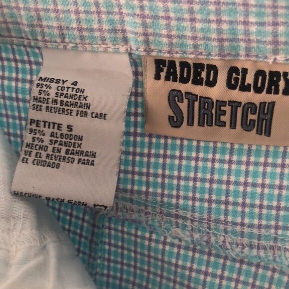 Lot of 2 Faded Glory Missy Size 4 Checkered Pants - Picture 5 of 10